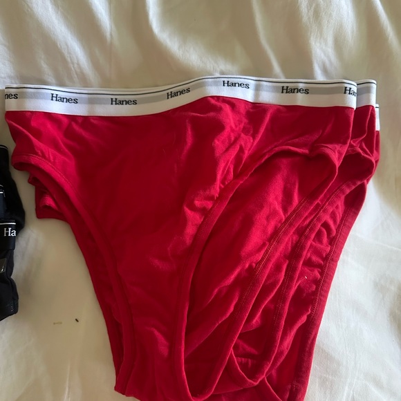 Hanes Black Boxer Briefs lot of 8 black and 4 red. Not worn. NICE - Picture 3 of 4